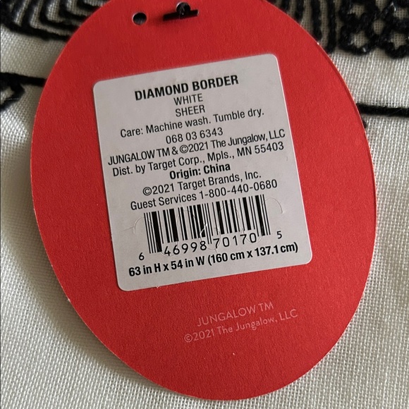 Opalhouse Jungalow Set of 2 Diamond Border Panels. 63”H x 54” W . - Picture 3 of 4